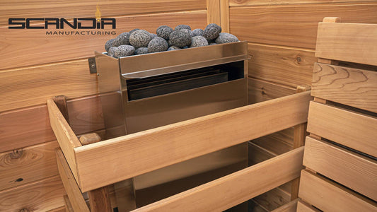 Stainless steel Electric sauna heater with rocks and wood guardrail